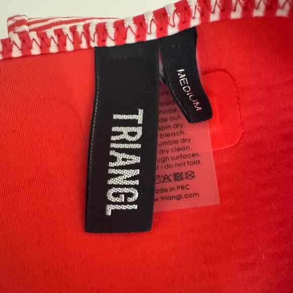 TRIANGL Red & White Striped Bikini Bottom Size Medium - Picture 3 of 3
